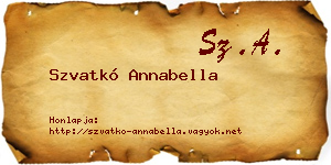 Szvatkó Annabella névjegykártya