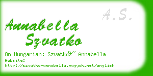 annabella szvatko business card